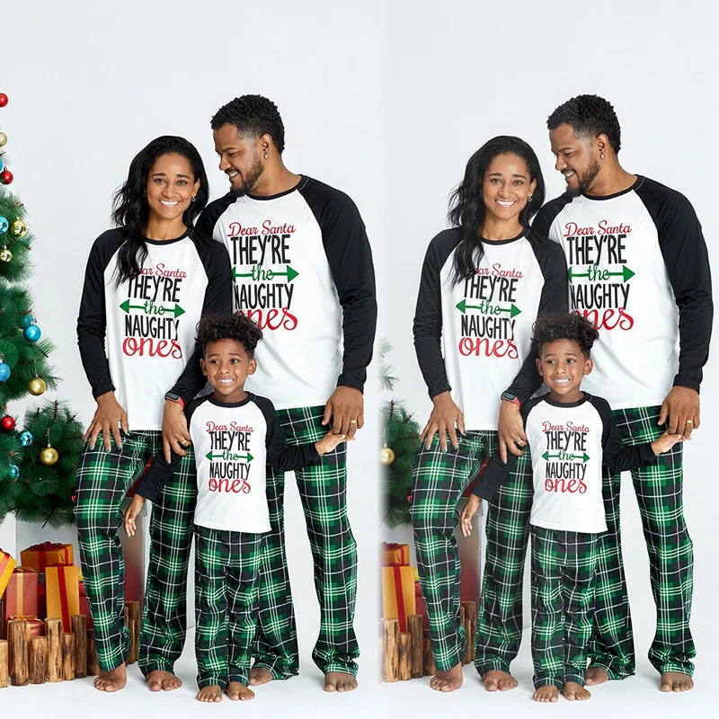 Drop Shipping Family Matching Christmas Pajamas Set Men Women Baby Kids Reindeer Sleepwear Household Parent-Child Nightwear