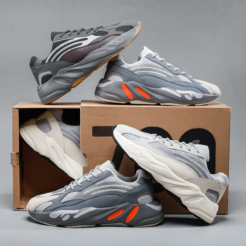  2021 модная трендовая Мужская обувь большого размера yeezy 700 повседневная дышащая сетчатая спортивная для