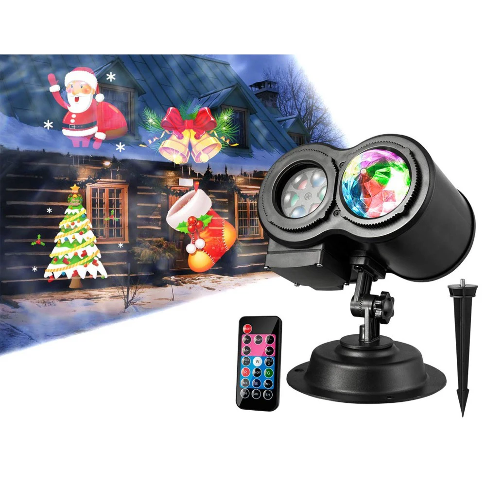Led Stage Laser Light Projector 16 Pattern Cards Holiday Christmas Disco Outdoor Indoor Decor Lighting For Christmas