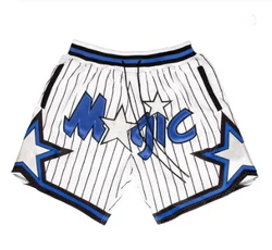 Wholesale Just Mens Don Throwback Basketball Shorts Hip Hop Magic Polyester Quick Dry Embroidery Mesh Sports Wear With Logo