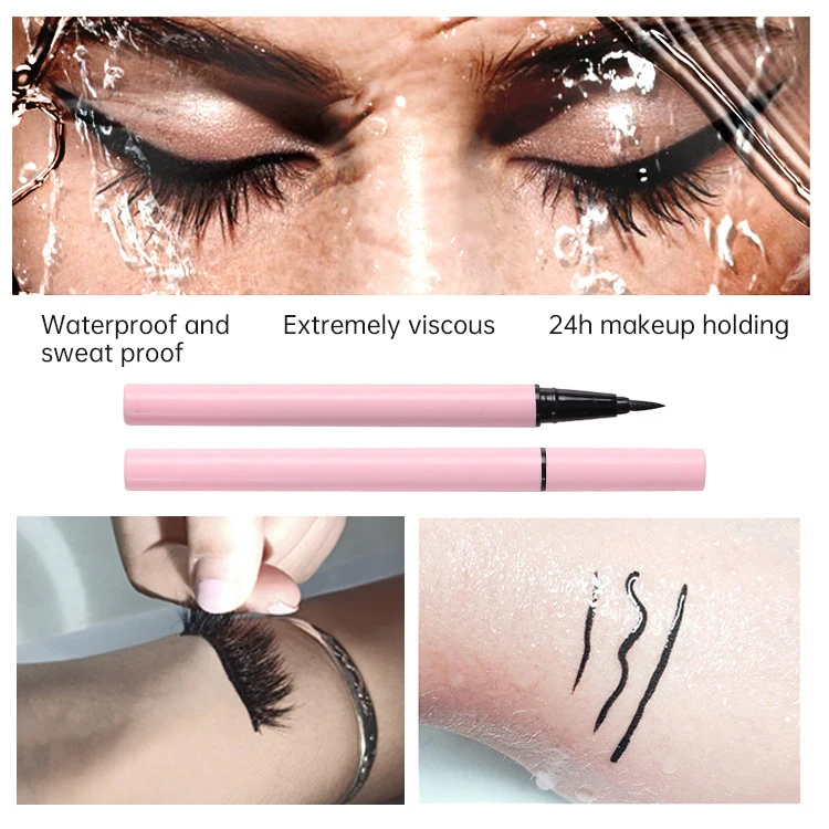 2022 New trend   Best Waterproof Natural  Liquid 2 In 1 Self Adhesive Eyeliner Magic Eyeliner Pen