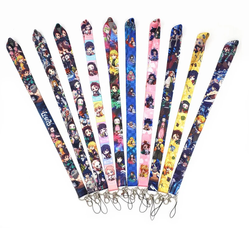Personalized Sublimation Polyester Custom Anime Id Keychain Lanyard Custom Logo Iphone Phone Case Card Badge Holder Lanyard