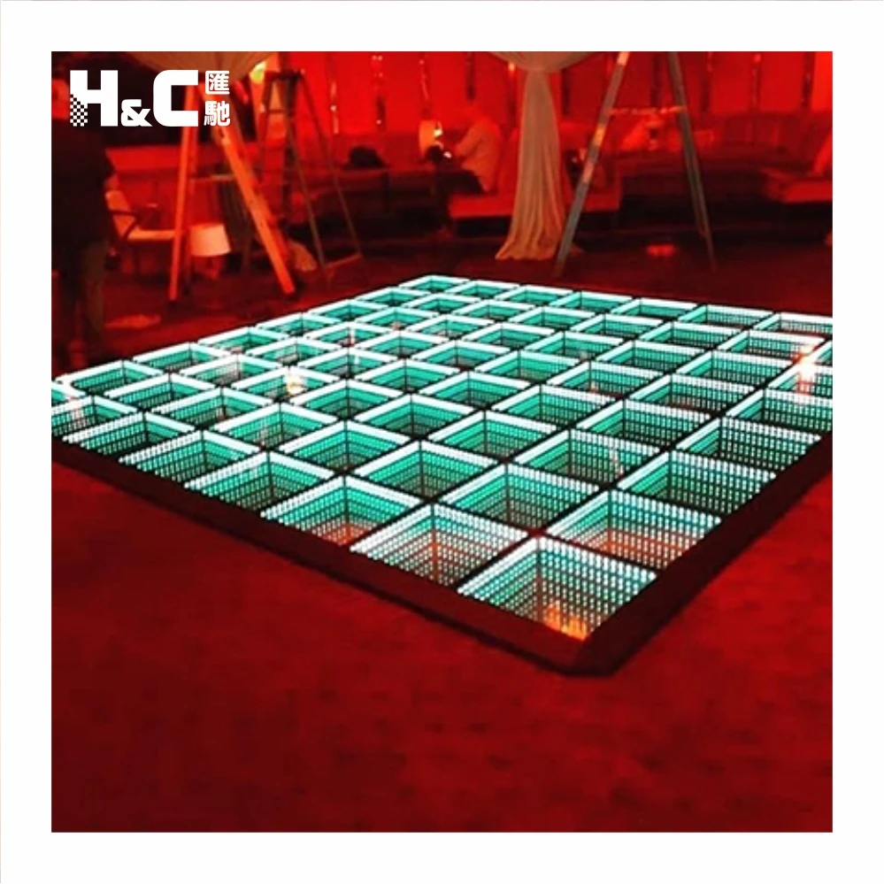 high quality 3D  lights dance interactice floor panels twinkle starlit mirror sale led glass dance floor