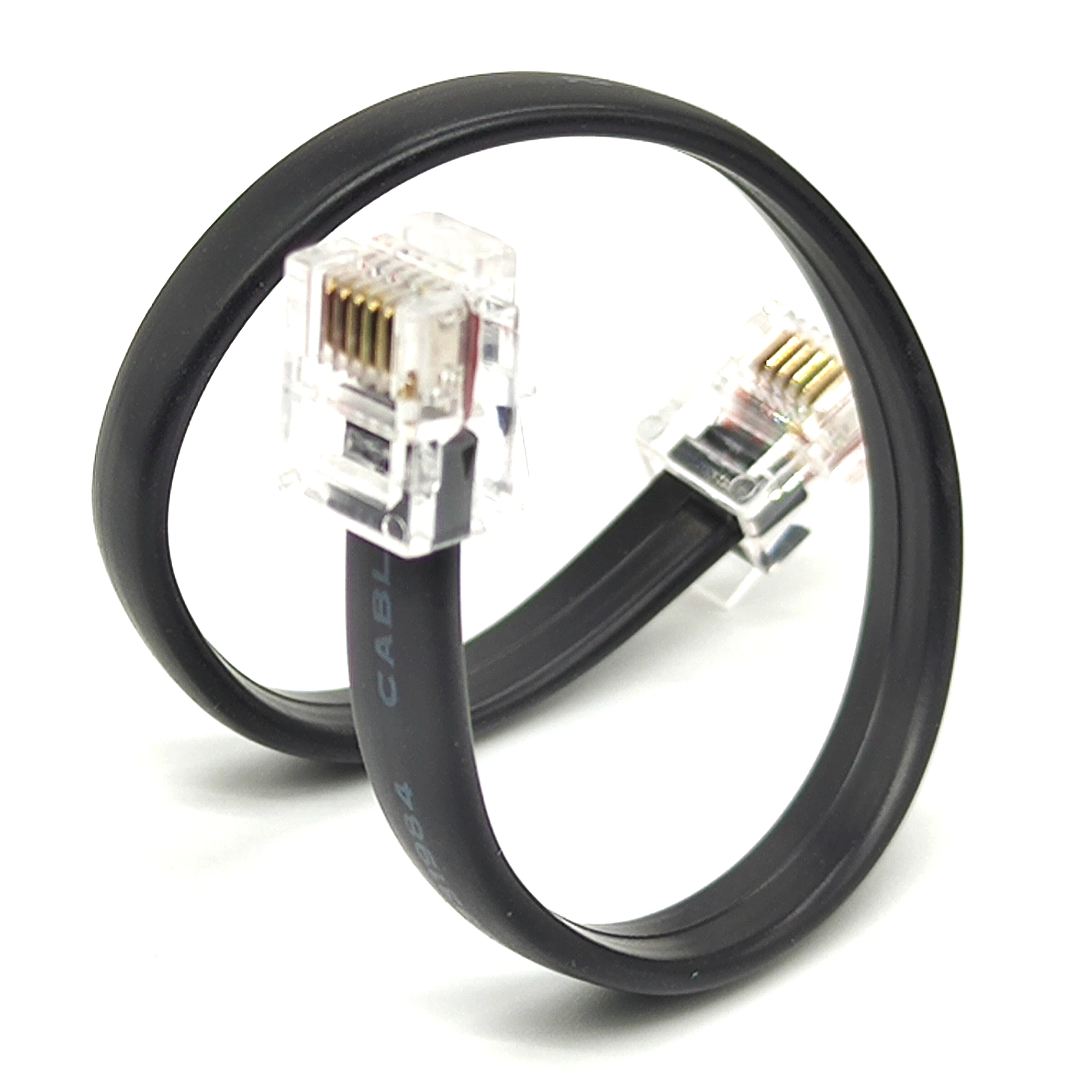 Wholesale Black UL20251 6 core Telephone Cable Flat Line With 6P6C Plug