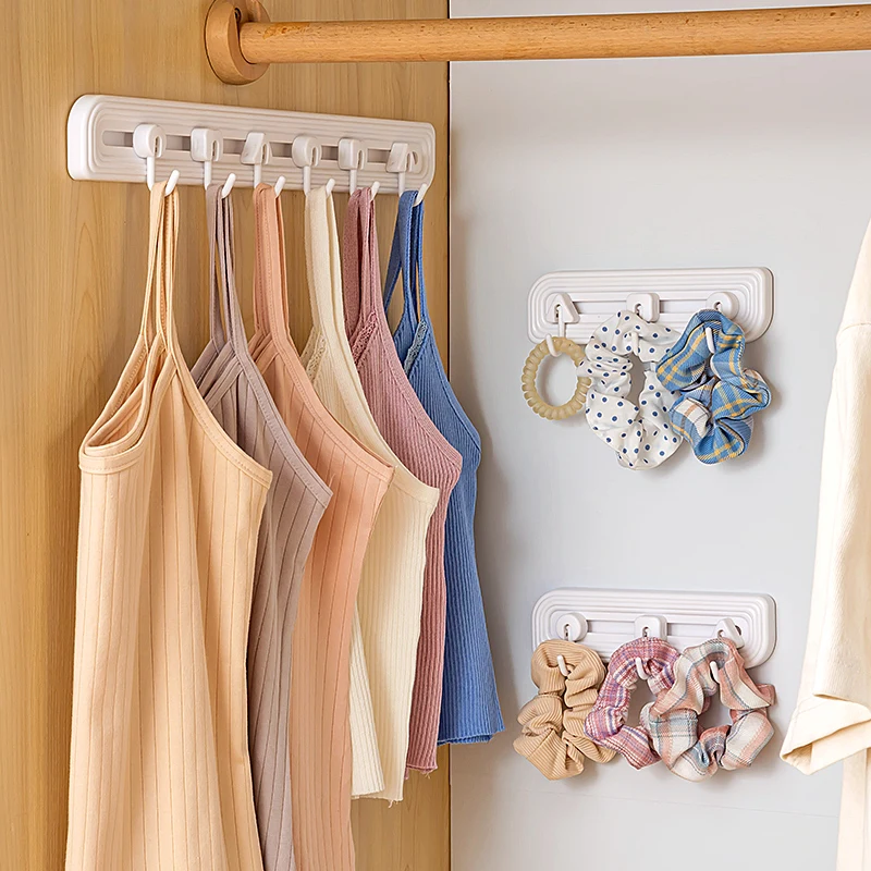 Wall Mounted Cabinet Hooks Plastic Clothes Hats Hanger Adhesive Wall Slippable Hook For Towel Wall Hanging Home Accessories