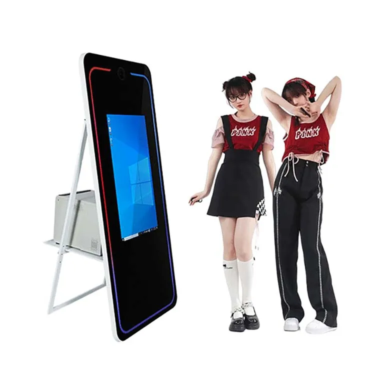 Portable 13.3 Mirror Photo Booth for Indoor and Outdoor Use with Free Props Accessories Intelligent Big Mirror Vending Machine