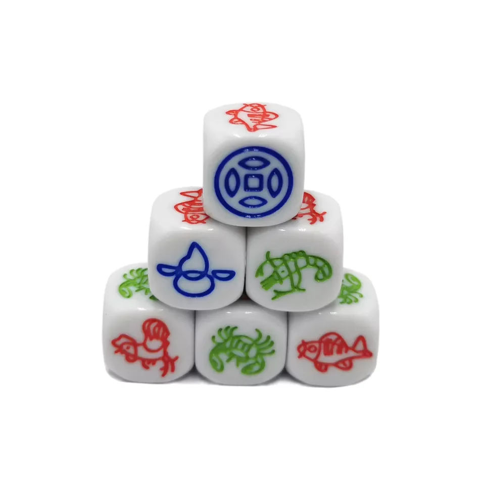 Hot Selling 6-sided Carved Round Corner Acrylic Game Dice Custom