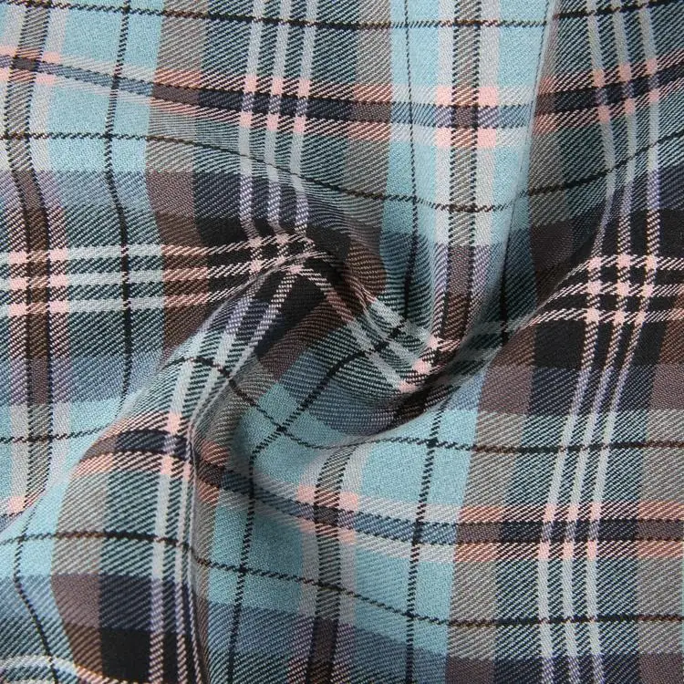 TR woven plain dyed stretch multicoloured checked grid print striped big plaid scottish school uniform design check skirt fabric