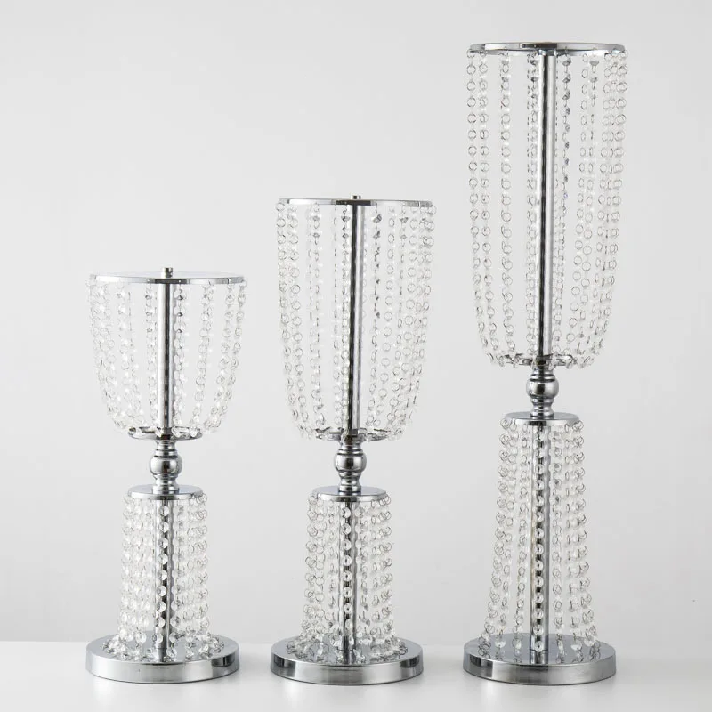 Beautiful Wedding Props Gold Silver Flower Stand Vase Party Wedding Supplies