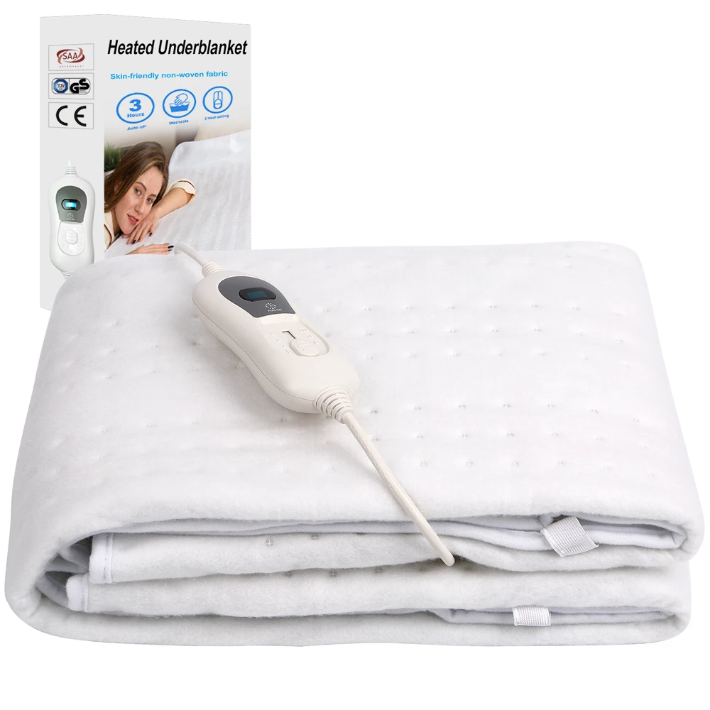 Thermal Underbed Electric Blanket Bed Warmer Blanket With Soft Fleece Machine washable For Winter Use