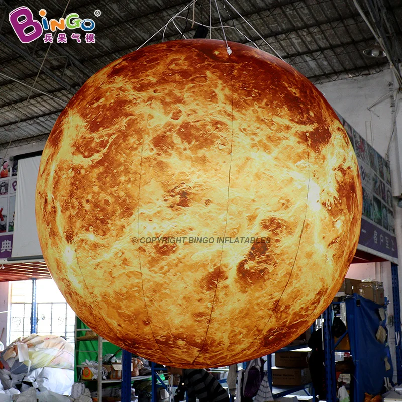 Planets Inflatables Led Lighting Large Inflatable Moon Venus Ball Led Giant Inflatable Hanging Planet Balloon