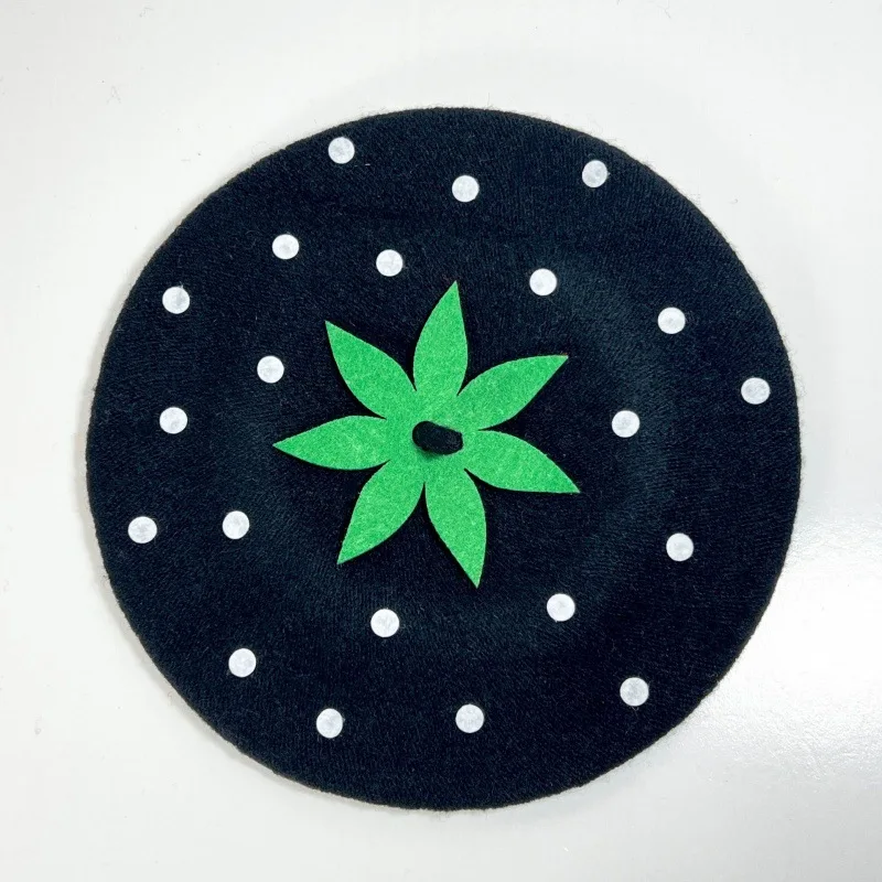 Mommy and Me Strawberry Beret Cap French Artist Beanies Cute Fruit Hat Birthday Gift Party Costume Accessory for Festival Decor