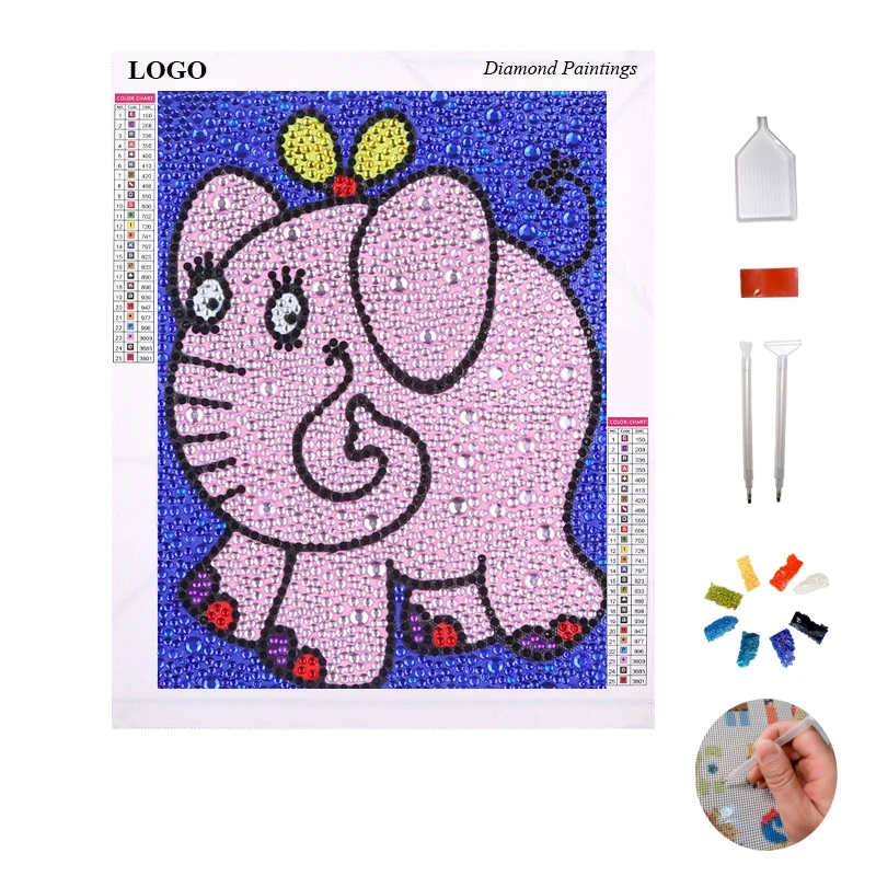 Home Decoration Wholesale Diamond Painting Elephant 5d Diy Diamond Painting Carton Painting