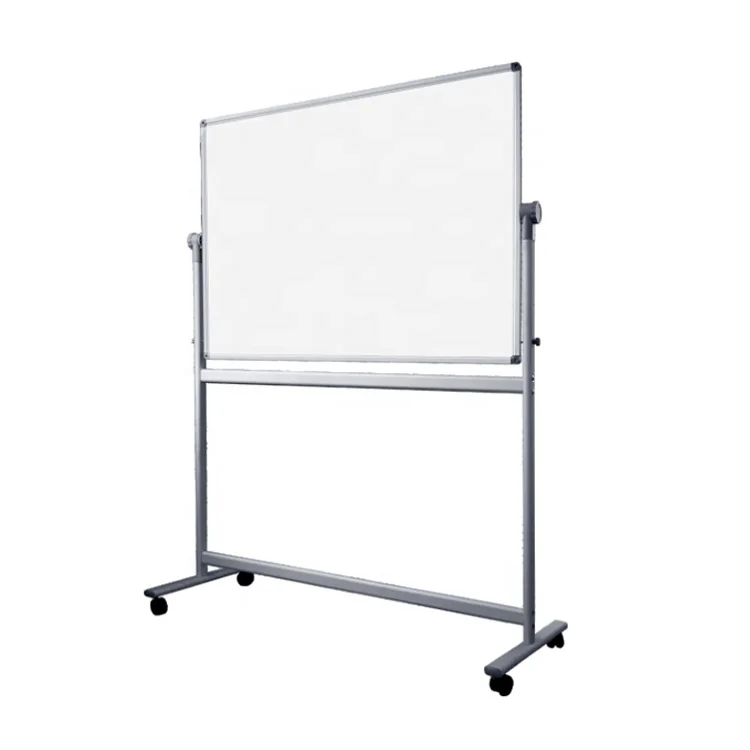 Office classroom height adjustable rolling whiteboard stand double sided mobile magnetic dry erase white board with stand