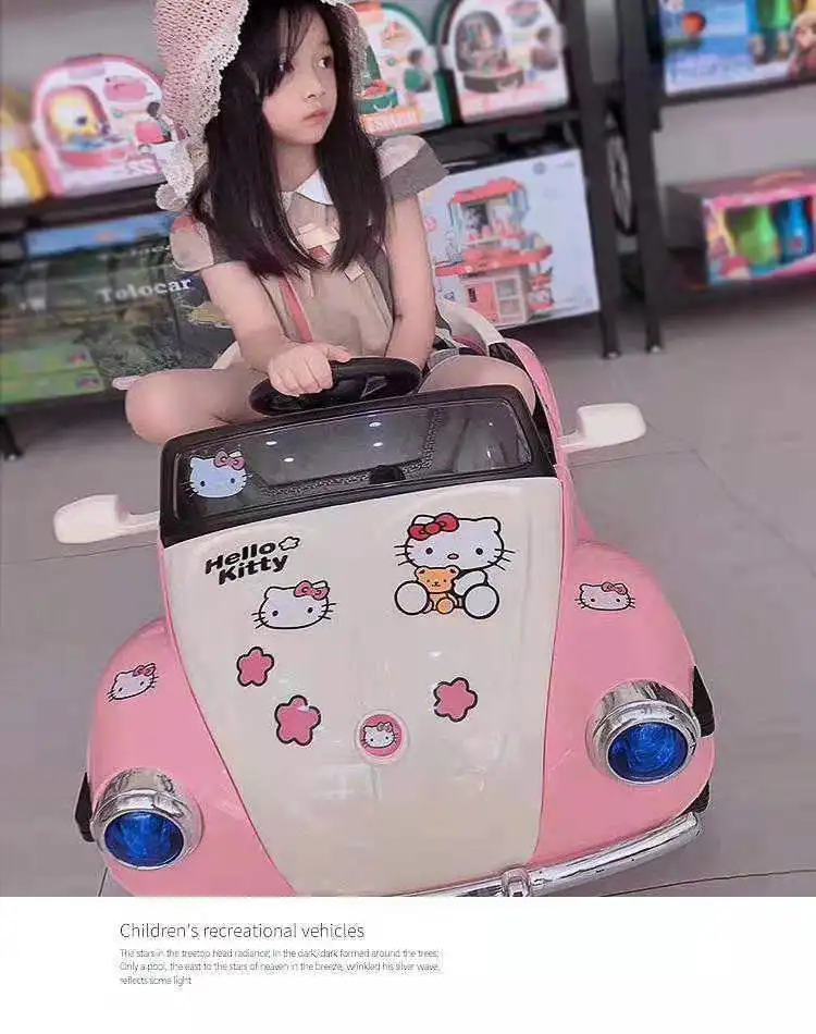 Electric 4 Wheel Toy Car For Kids with 2.4G remote control Cartoon body decoration Children Ride on car Slow start device
