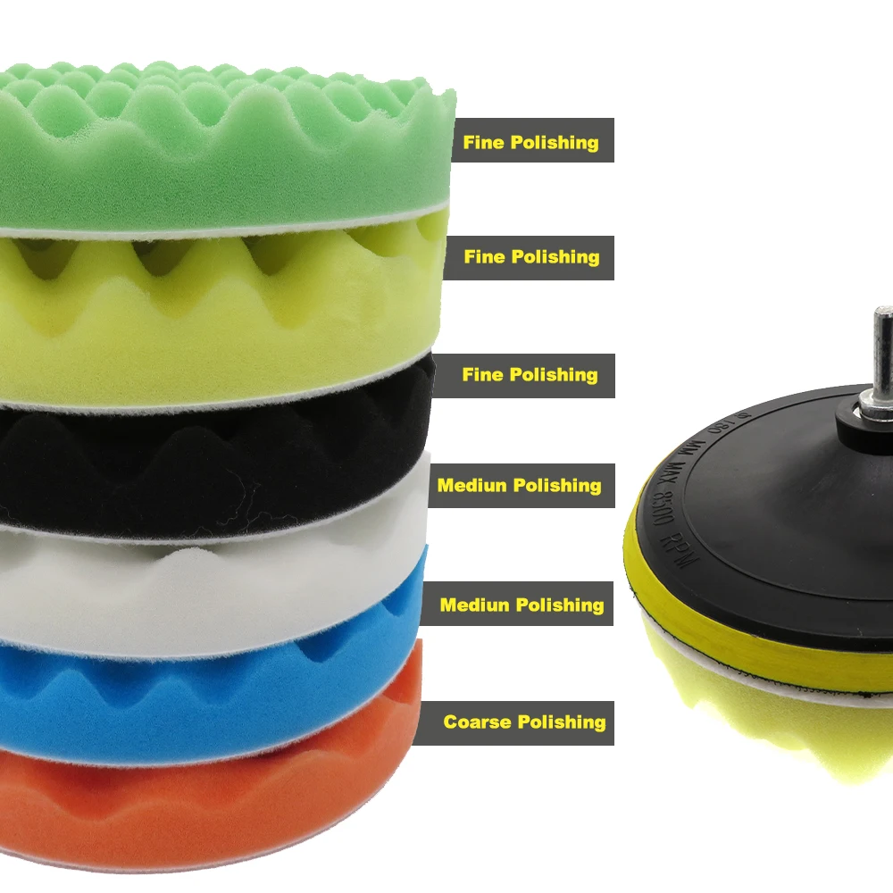 8pcs/set 7 Inch Body Repair Buffing Polishing Pads Kit For Car Buffer Polisher Compounding Polishing and Waxing
