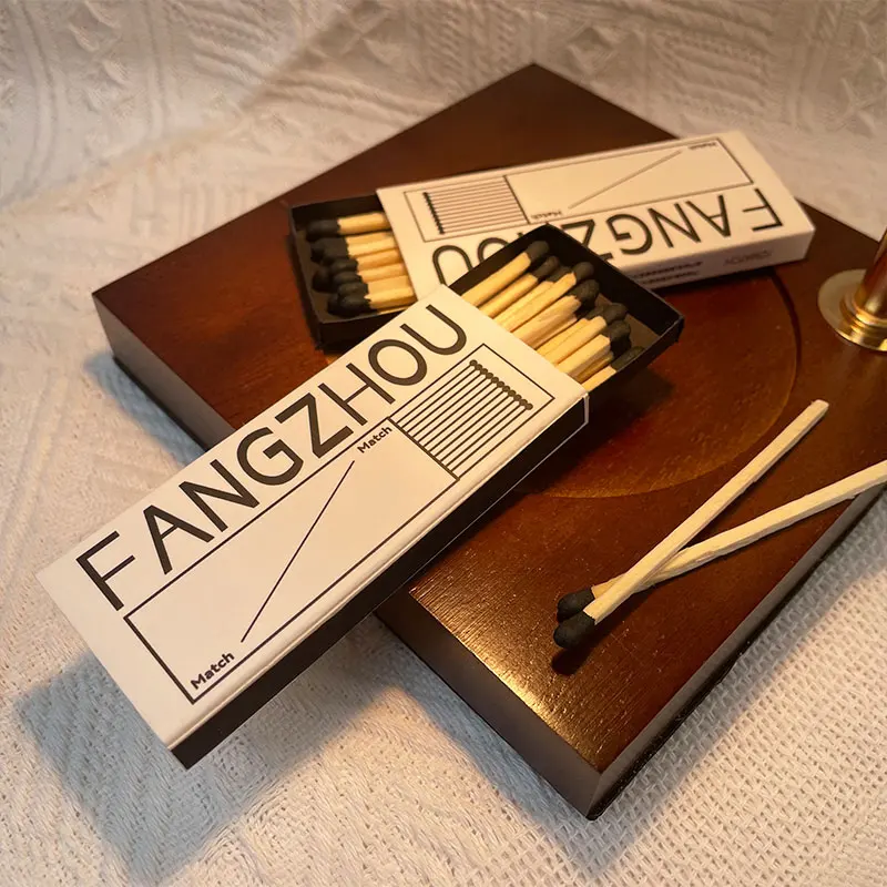 Matchboxes Custom Logos Safe Wholesale Black Wooden Matches Household Candle Matches
