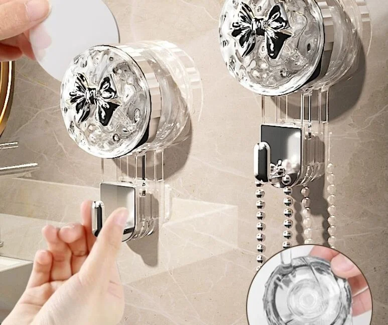 High Quality Plastic Vacuum Suction Cup Hooks Holder Living Room Multifunctional Self Adhesive Hooks for Bathroom