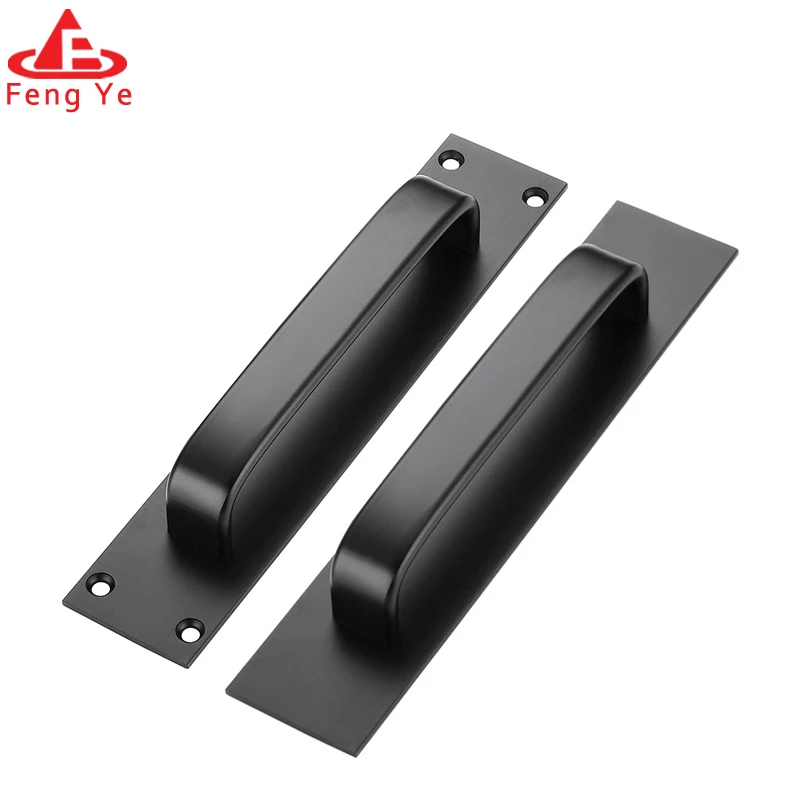 Hot Selling Barn Door Round Solid Handle Black Furniture Handle Set Simple Heavy Duty Flush Door Handle For Gates Garages Sheds