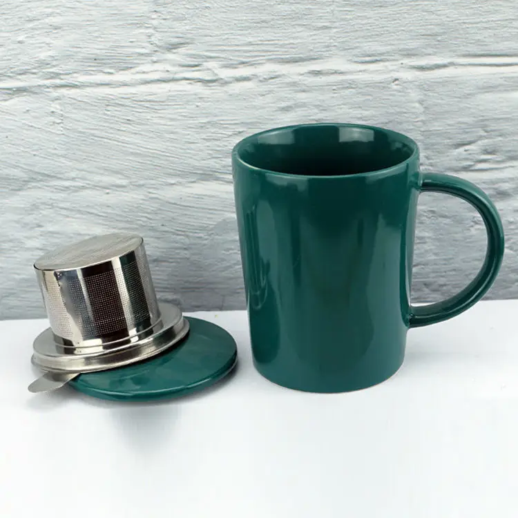 18 Oz Porcelain Cups Set With Bag High Quality With Logo Cup Supplier Custom Tea Mugs Wholesale Ceramic Coffee Mug With Lid