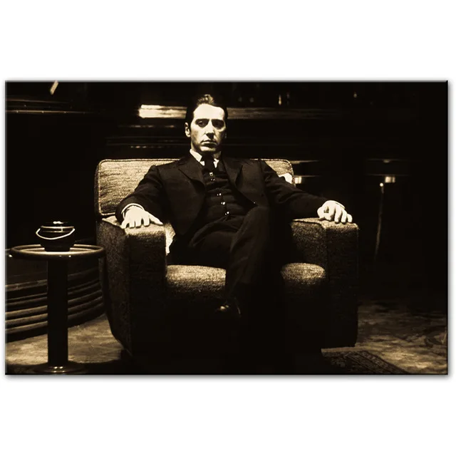  Винтажные настенные плакаты и принты для кино Godfather черно-белые картины на холсте крестного отца