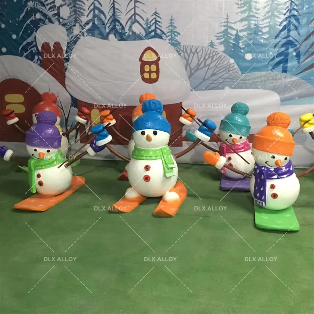 Resin Fiberglass Outdoor Giant Snowman Santa Claus Christmas Deer Decoration Sculpture