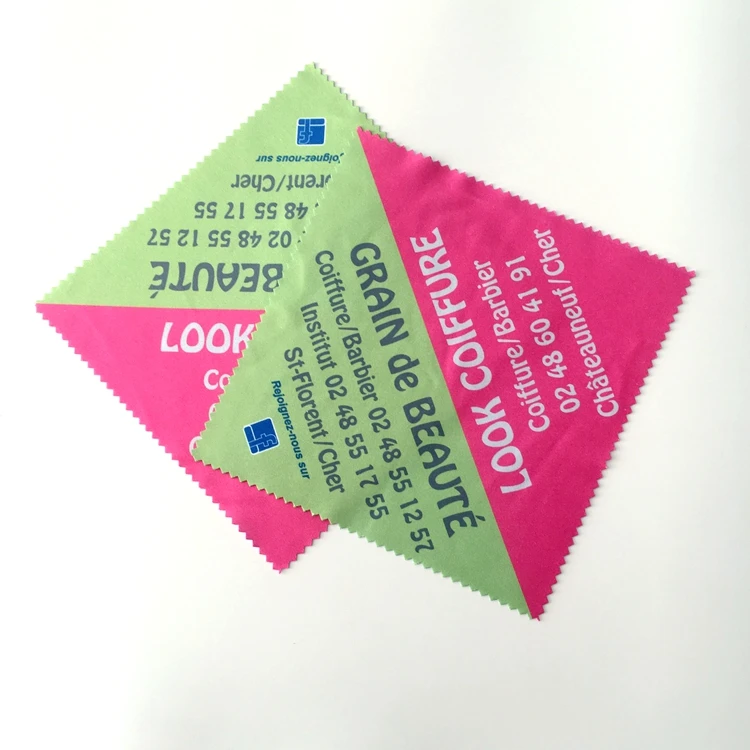 Small MOQ Personalized LOGO Full Color Print RPET Microfiber Eyeglasses Cleaning Cloth