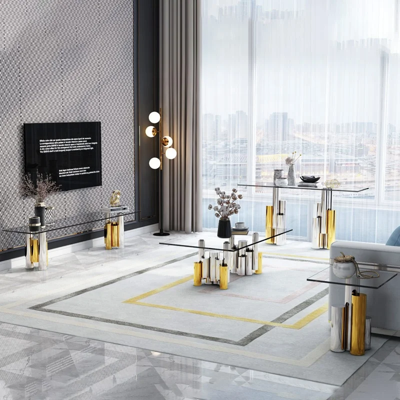 Товары для дома стеклянная столешница из нержавеющей стали металлические ножки журнального столика дизайна жизни