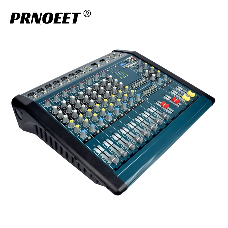 GREEN COLOR  USB digital mixing console professional 8CH audio mixer for speaker with amplifier