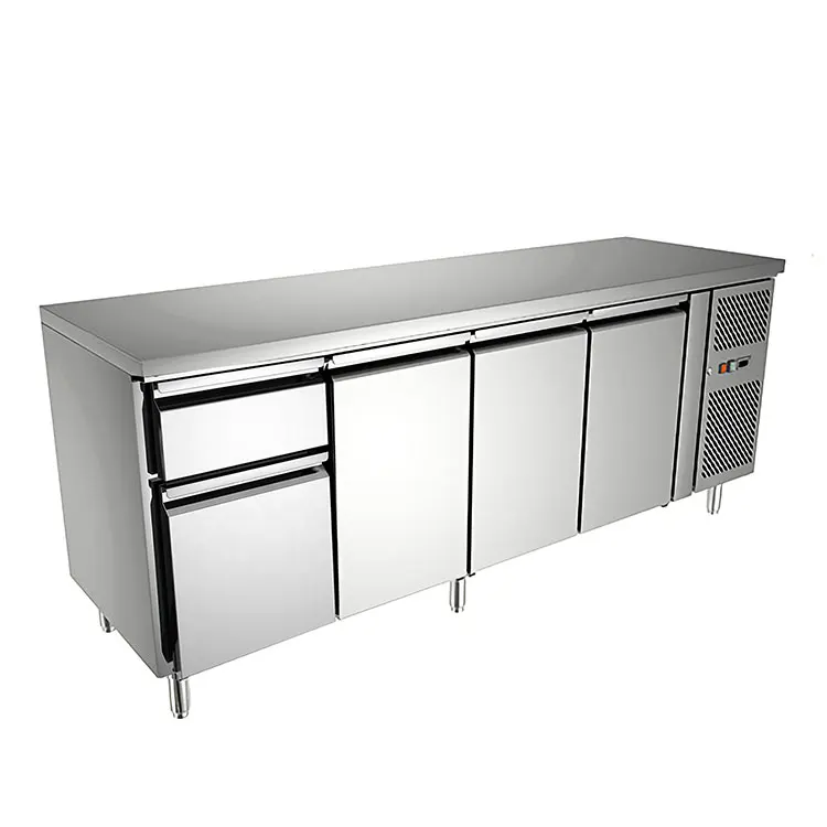 Stainless Steel Commercial Refrigeration Equipment Double Drawers Refrigerator For Sale/Counter Depth Refrigerator Freezer