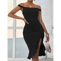 Wholesale 2022 Ladies Party Club Sexy Casual Dress Women Strapless Bodycon Elegant Bridesmaid Hollow Out Midi Short Dresses