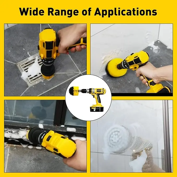 Popular Universal Bristles with Very Strong Cleaning Function Electric Drill Cleaning Brush Kit Can Be Used for Car Cleaning
