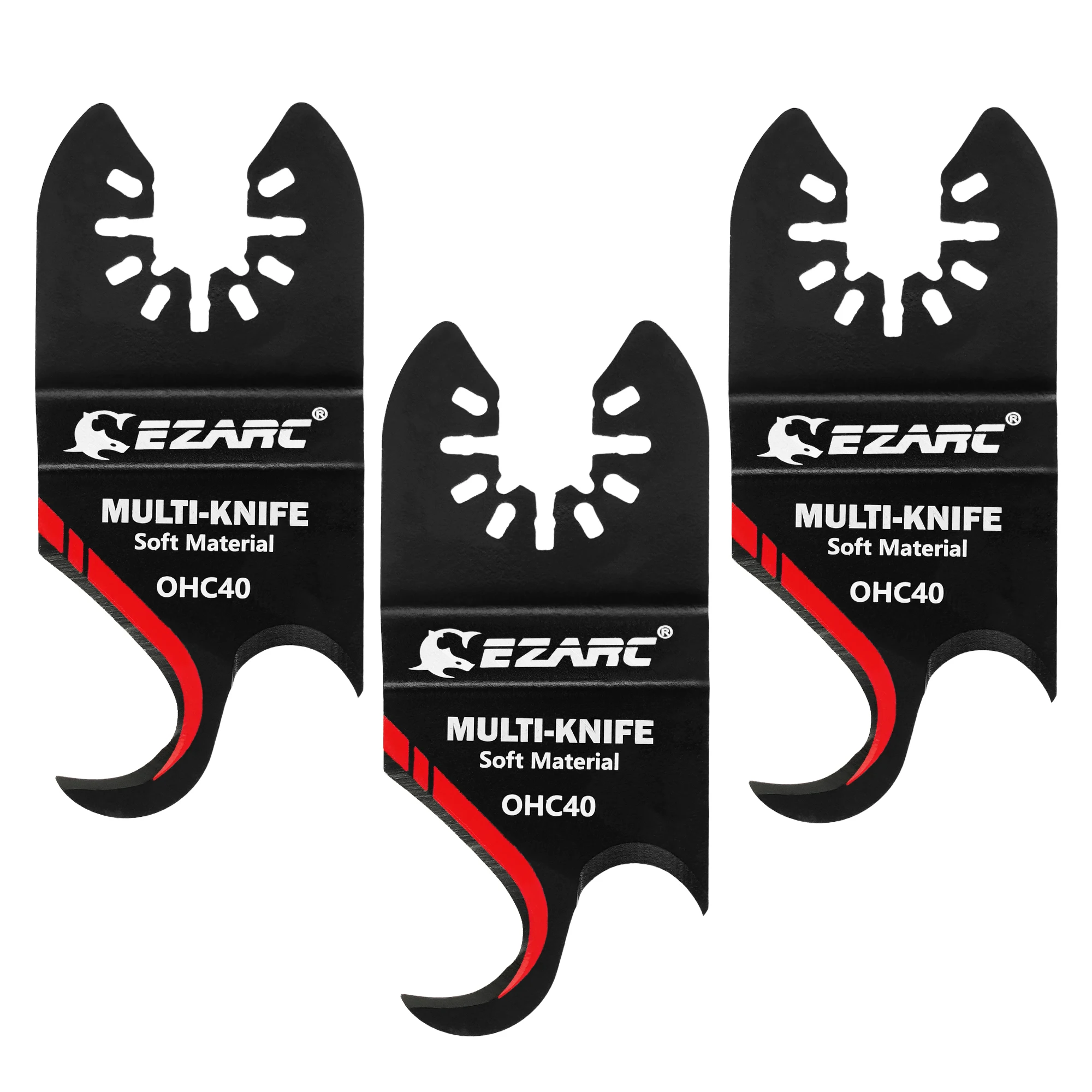 EZARC Oscillating Multi tool Hook Knife Blade, 3PCS Multitool Saw Blades for Cutting Soft Materials Roofing Shingles, PVC Carpet