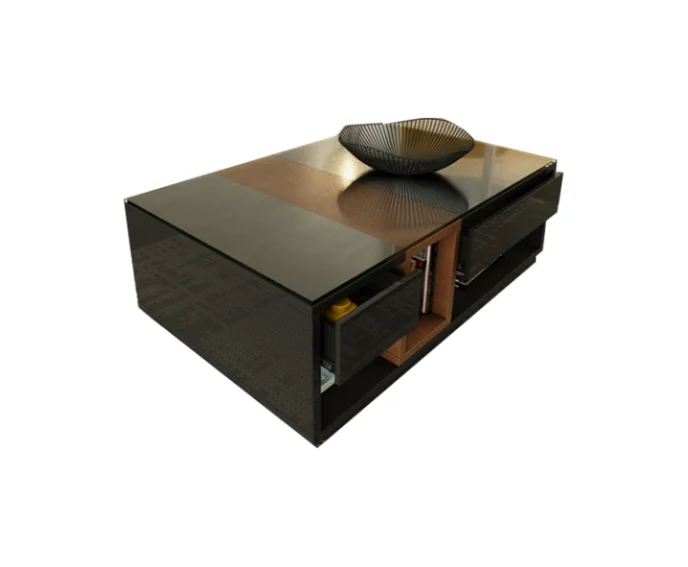 Factory outlet MDF glass coffee table