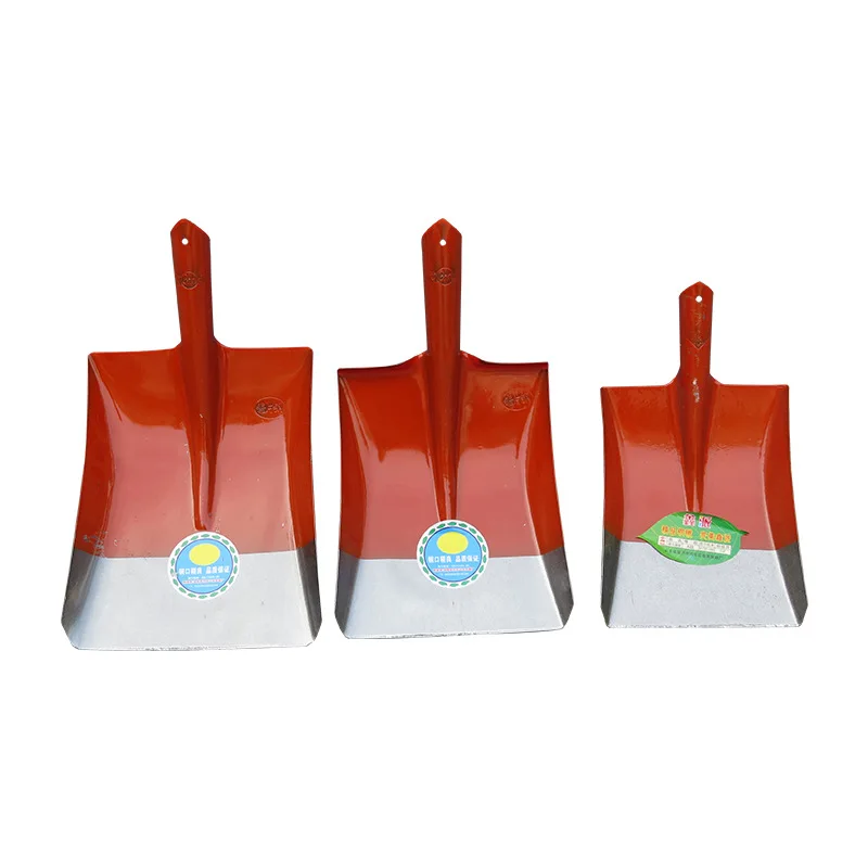 Steel shovel square large shovel with wooden handle site farm shovel outdoor manganese steel