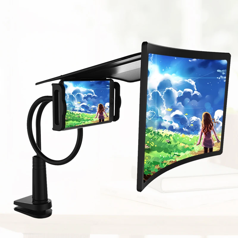 Insider 12 Inch 3D Projection Phone Screen Magnifier HD Amplifier For Cellphone With Folding Lazy Phone Clip Suck Holder