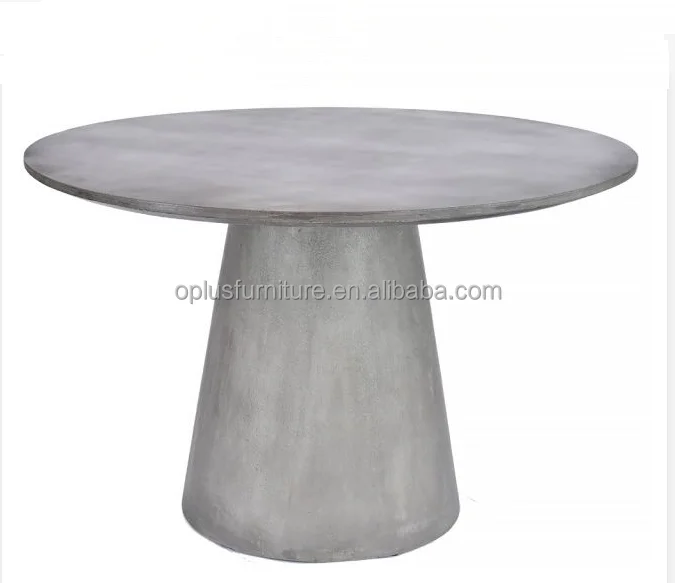 manufacturer direct wholesale indoor outdoor garden patio cement gray tapered leg round concrete dining table