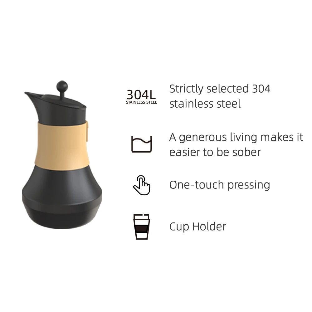 Luxury Food Grade Tea And Coffee Thermos 304 Stainless Steel Thermal Vacuum Flasks