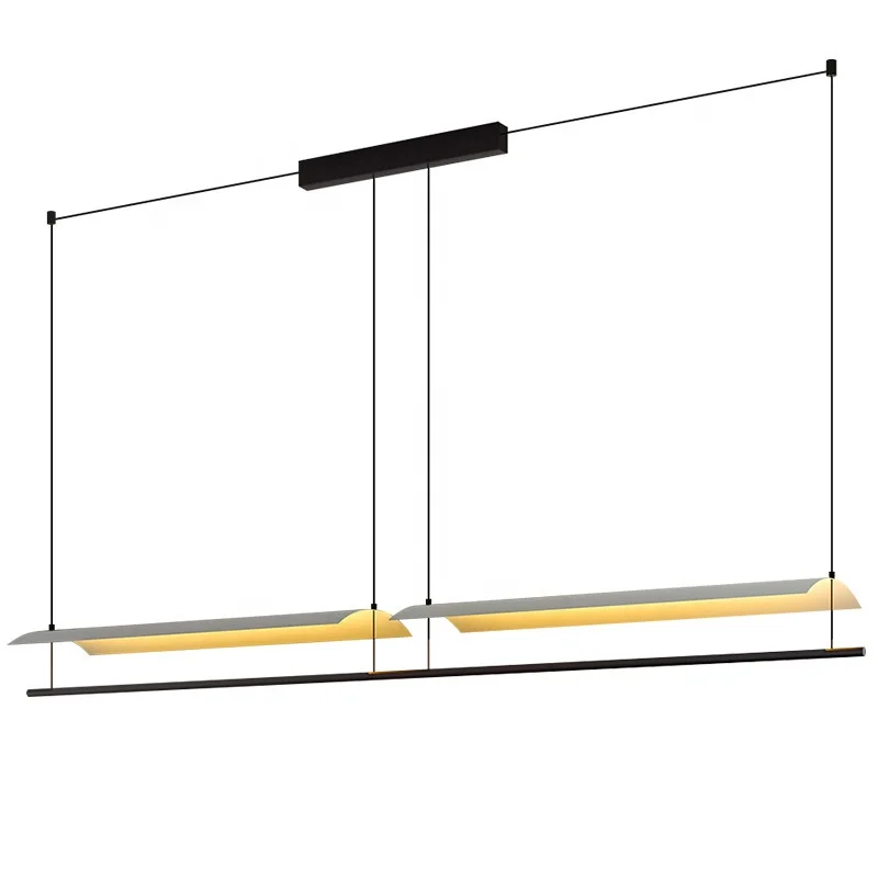 Wholesale 79 Inch Black Metal Structure Reflective Light Linear LED Pendant Lighting Fixture