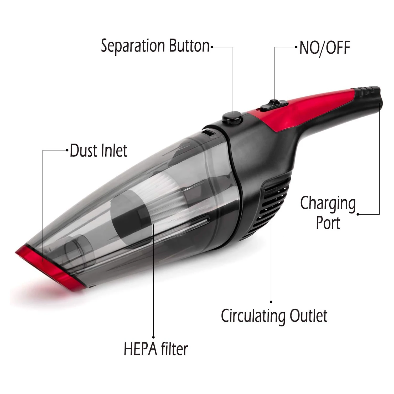 Factory Supplies Car Cigarette Lighter Power Supply Mini Handheld Car Vaccum Cleaners Cordless Strong Power Suction For Car&Home