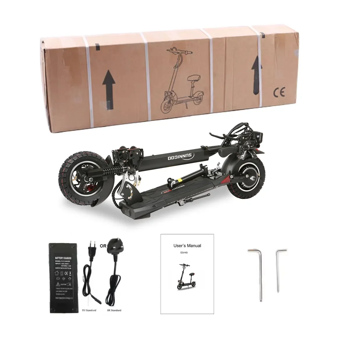 EU Warehouse Scooter With 10 Inch Off-road Tire Electric Scooter 48V 15Ah 800W  for Adults Powerful Electric Scooters