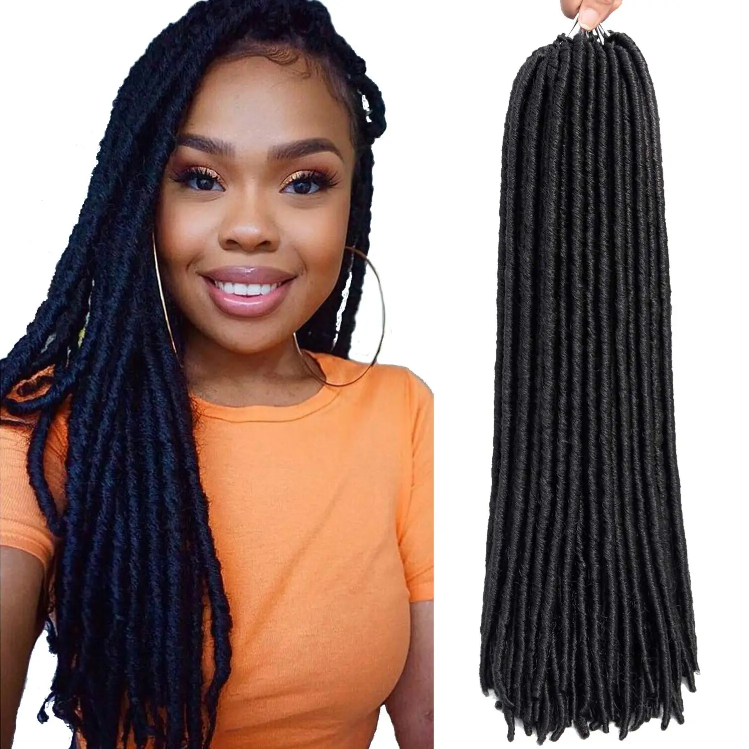 cheap soft dread lock synthetic braiding hair dreadlocks faux locs crochet braids Crochet Braids Hair Extensions