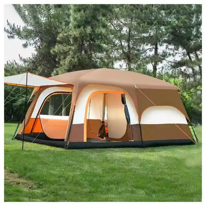 Customize 6 8 10 12 Person Green Glamping Luxury Large Big Family Outdoor Camping Tent for Factory Wholesale