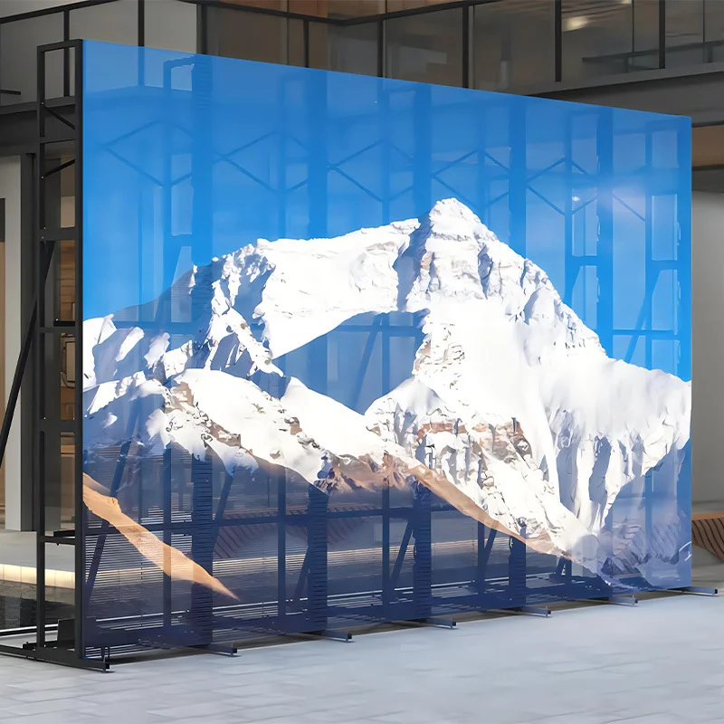 Прозрачный 3D прозрачный настенный светодиодный экран для наружной рекламы СВЕТОДИОДНЫЙ розничных магазинов
