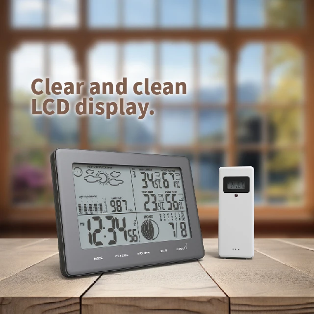 Factory Direct With Backlight Modern Digital Smart Table Clocks Weather Forecast Station with In/Outdoor Temperature & Humidity
