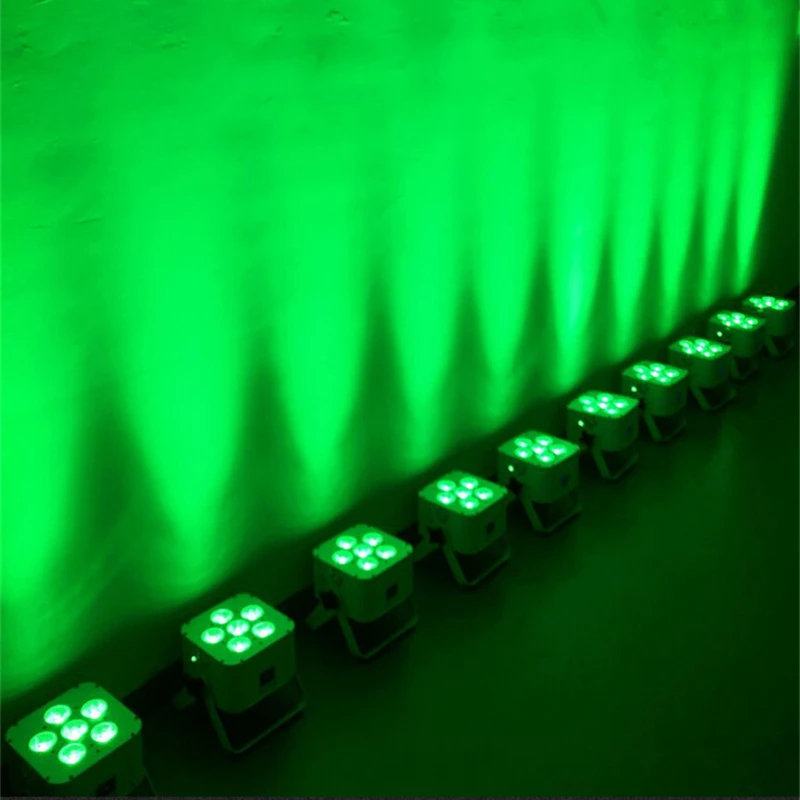 6*18W rgbaw+uv 6 in1 wireless dmx battery powered LED Flat Par uplights led PAR CAN stage lights