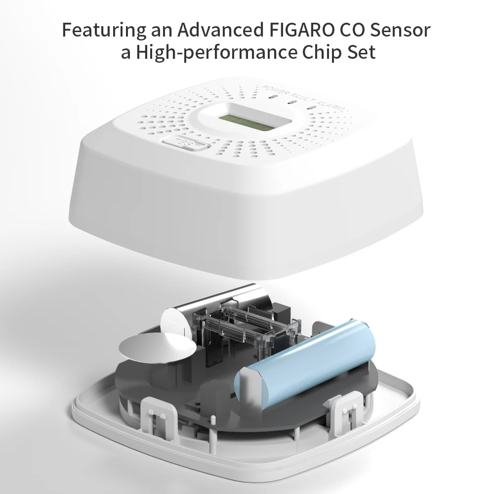 2022 10 Years Wall Mounted Household Carbon Dioxide Detector 10 Years Combination Smoke Carbon Monoxide Alarm Detector