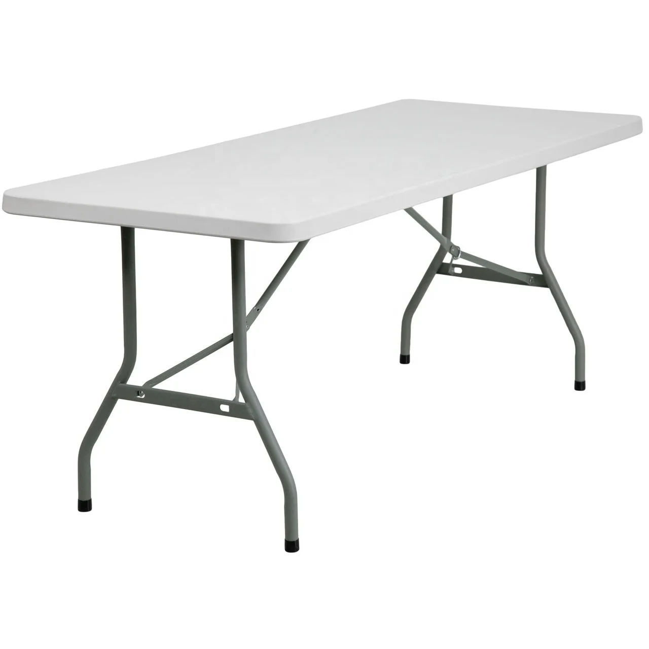 6Ft Single Small Mini White Plastic Folding Foldable In Half Outdoor Picnic Tables//