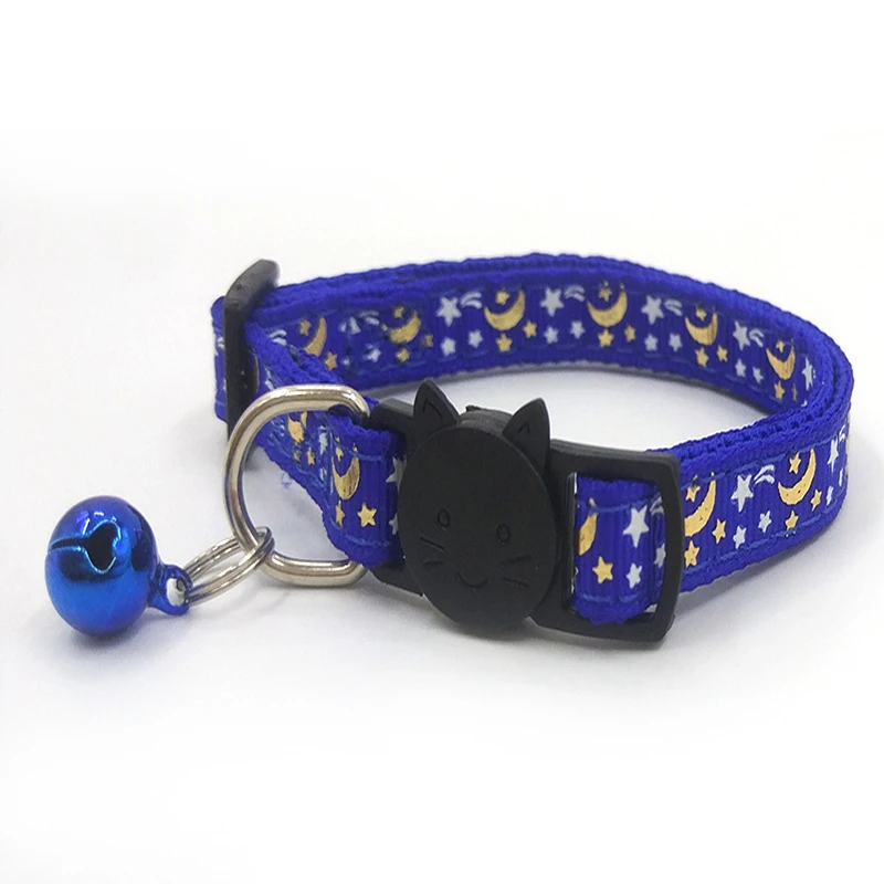 
2021 Cross-border New Pet Supplies Cat Collar Colorful Bell Cat Face Safety Buckle 