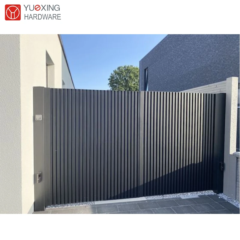 Garden Security System wooden pattern driveway gate aluminum pedestrian gate fence and gate design